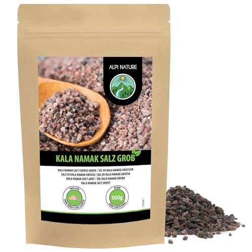 Alpi Nature Sal Kala Namak Gruesa 500g, Sal Natural de Roca Negra Kala Namak