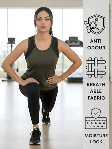 Image of White Moon Women's Gym Tank Top Combo | Pack of 2 Sleeveless Sports T-Shirts for Running, Training & Yoga
