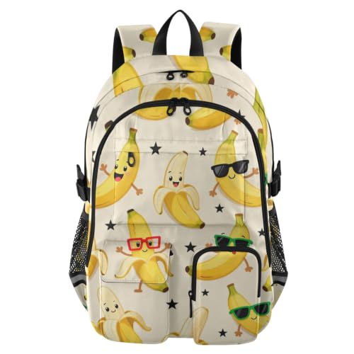 Mochila de negocios con plátanos de dibujos animados de 17.5 pulgadas para adultos