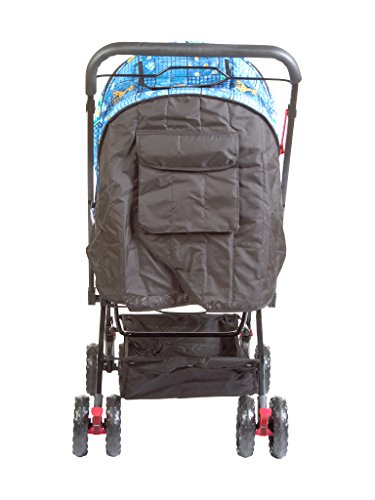 Image of Mee Mee Easy to Push Baby Stroller Pram with Quick One Hand Folding | Comfortable Seating | Fully Rotating Wheels | Feeding Tray for New Born Baby /Kids, 0-4 Years | Purple (Blue)