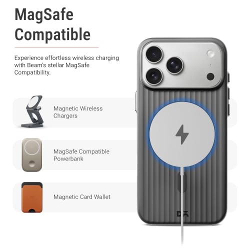 Image of DailyObjects Beam 2.0 Magnetic Protective Case Cover Compatible with iPhone 17 Pro Max|Magsafe|Camera & Body Protection|Anti Shock,Scratch Resistant|Precise Cutouts Design|Wireless Charging-Black