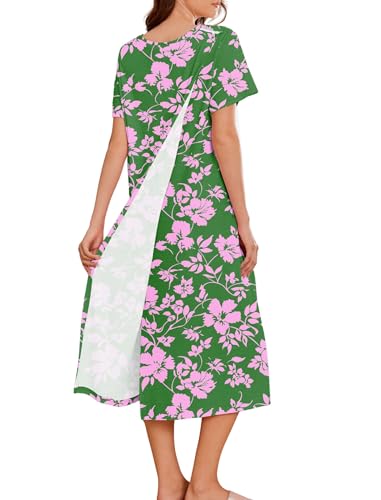 Image of Deyeek Hospital Gowns for Women Labor Delivery Shoulder Surgery Dress Adaptive Clothing Night Robes for Elderly Plus Size