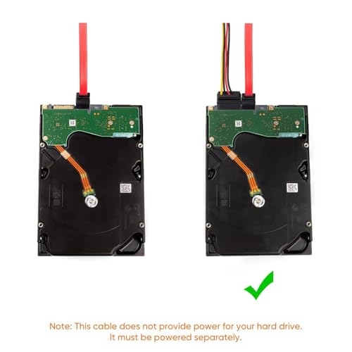 Image of Tobo SATA III Cable • 8-Inch /0.6FT • SATA III 6.0 Gbps • 7pin Female to Downward Right Angle Female Data Cable • with Locking Latch • Support for 2.5'' SSD,3.5''HDD Drive • Red (Pack of 2)