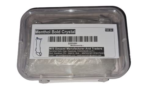 Image of Menthol Bold Crystal (100 Grams) fine Quality, suitable for pharmaceutical and industrial usage