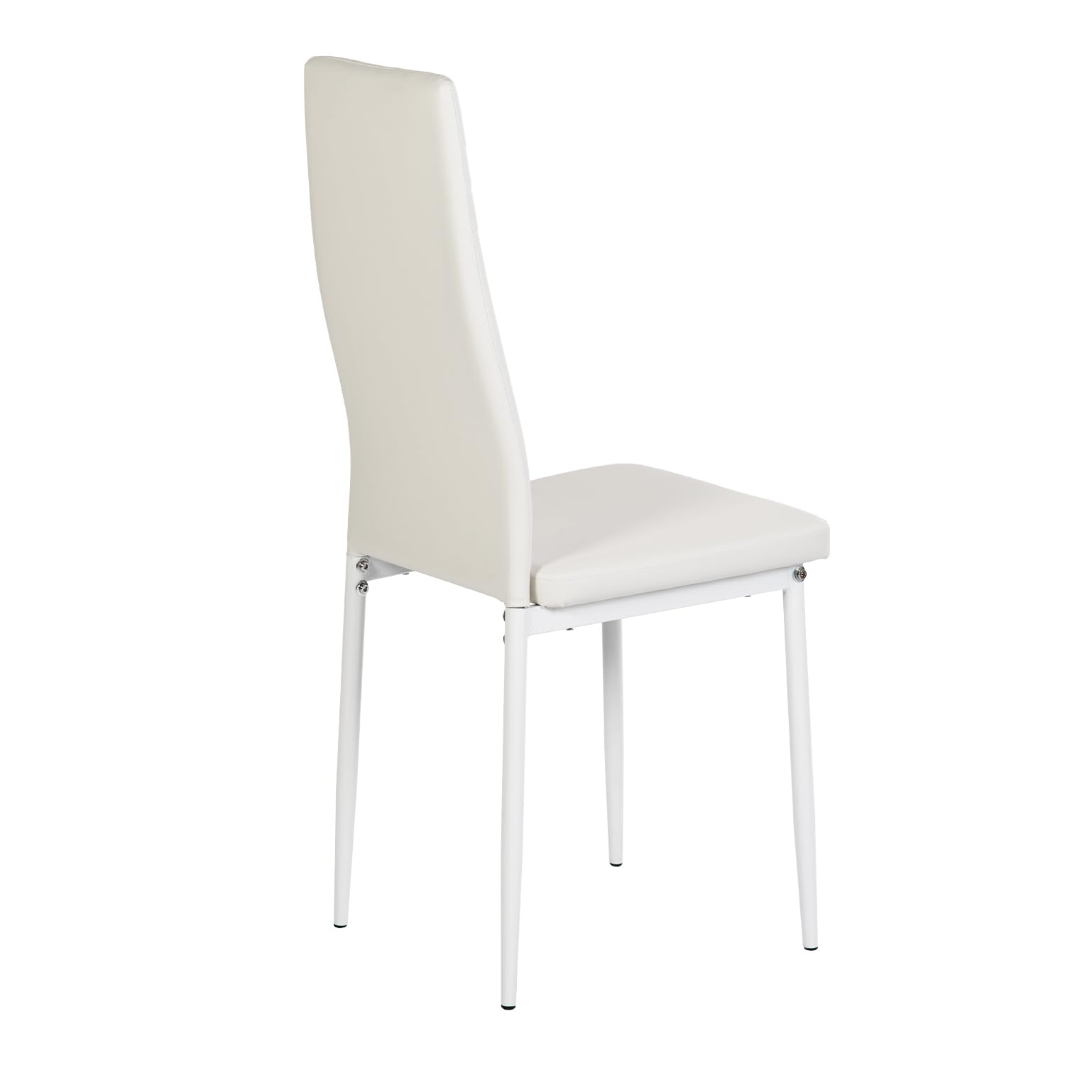 Buybyroom Lot De 2 Chaises De Salle à Manger Blanche - Pieds Métal - Design Ajouré Moderne - 47x52x83 Cm