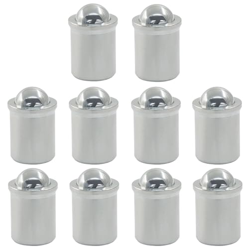 Zorveiio 10PCS Ball Plungers, 304 Stainless Steel Ball Detent Screws Bearing Spring Smooth Plunger for Door/Cabinet/Drawer(10 x 13, 27N)