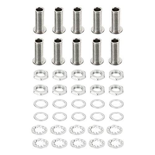 PATIKIL M8x19mm Round Head Hollow Screw Bolts, 4 in 1 / 40Pieces Through Hole Bolt Chandelier Fasteners with Hex Nut and Gasket