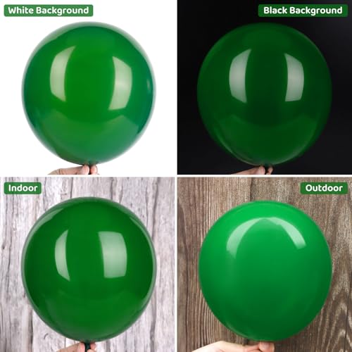 Image of Ouddy Party 129Pcs Dark Green Balloon Arch Garland Kit in 18 12 10 5 Inch | Different Sizes 6Pcs 18 inchHunter Emerald Green Latex Balloons for Birthday Christmas Jungle Safari Wedding Party Decorations
