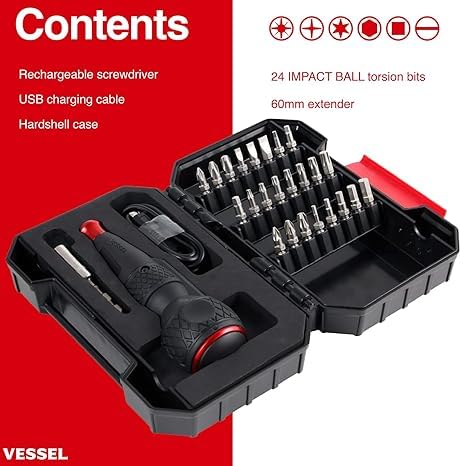 VESSEL e-ASSIST Screwdriver with Bit Set