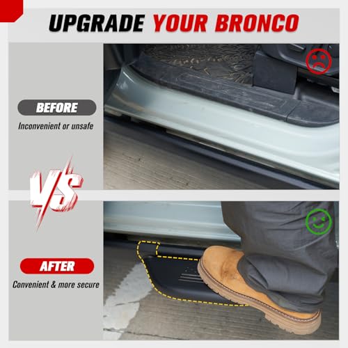 Estribos para Ford Bronco 2021-2026 2/4 puertas 2PCS acero miniatura 3