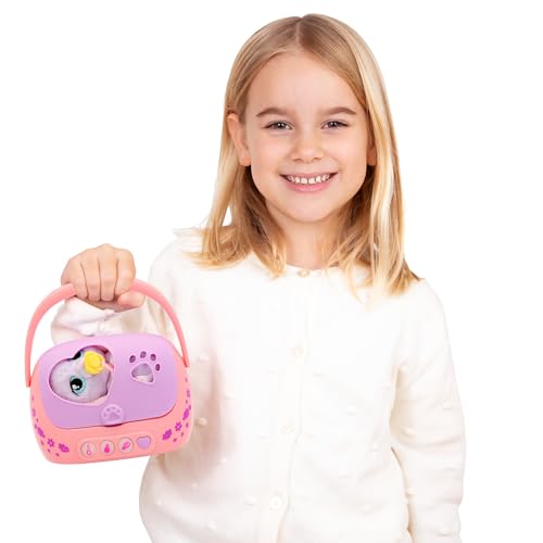 Baby Paws Just Born Conejito para aprender a cuidar mascotas con transportín interactivo 5