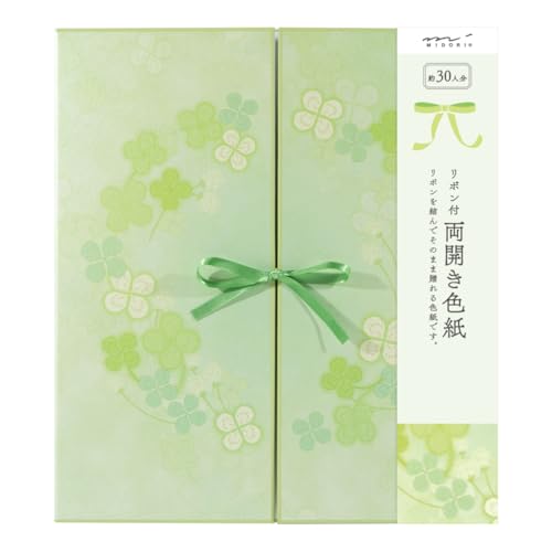 Trèfle vert motif ruban de papier de couleur pour habillage doubles portes