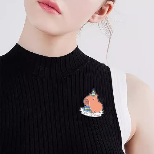 Image of 5Pcs Kawaii Capybara Enamel Pins Funny Capybara Letters Pin Animal Brooch Pins Set for Scarves Hats Bags Cute Capybara Badge for Clothing Decor