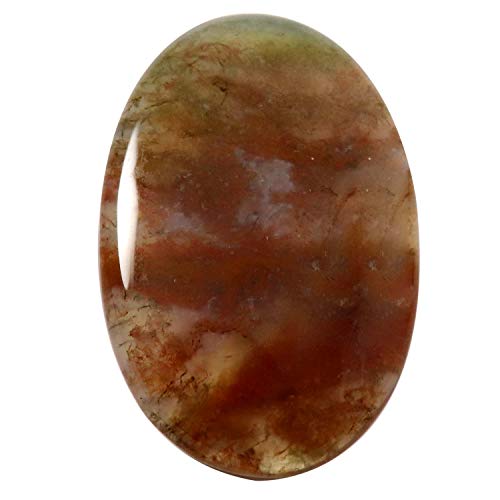 Cabochon agate rouge mousse naturelle d'exception, gemme ovale de collection
