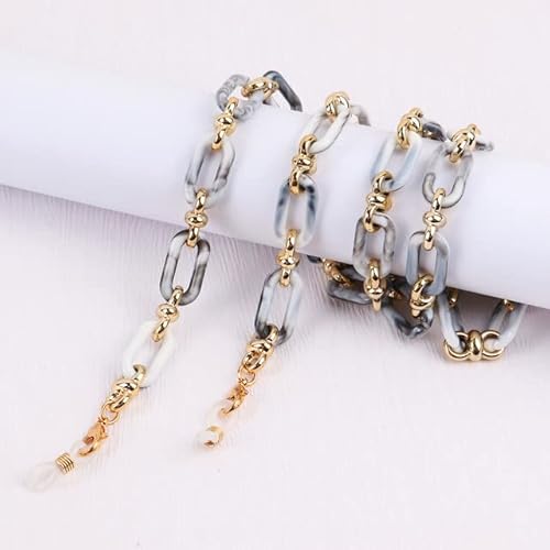 SOREZE Catena con Bottoni in Acrilico Catena per Occhiali Catena per Occhiali da Donna Maschera Anti-smarrimento Occhiali da Sole appesi Cordini Tenere la Collana con la Corda