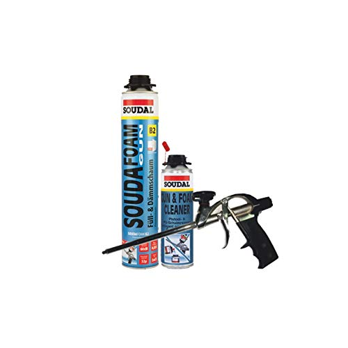 Soudafoam B2 Montageschaum-Set Mit Pistole & Reiniger – 5 Dosen, Ideal Zum Dämmen & Fixieren