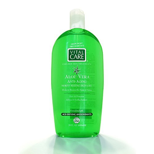 Vital Care Aloe Vera Gel - 20Oz / 600Ml - Raw Natural Anti-Aging Moisturizer Soothes Sunburn, Irritated And Dry Skin - Organic Skin Care For After Sun Burn And Acne On Body, Hand, Face & Hair #TOP30