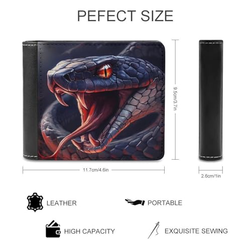 Fierce Snake Fashion Bifold Wallets for Men Women Slim & Thin Credit Card Holder Wallet Purse2