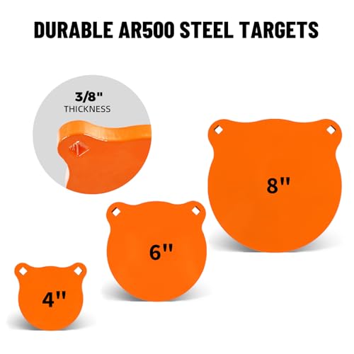 Image of Highwild AR500 Steel Shooting Targets Combo Metal Gong Silhouette Targets for Shooting Range Outdoor