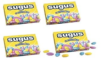 SUGUS Confitados 50 grs. - 4 Pack. Libre de Gluten / Candied Candies 1.7 oz. - 4 Pack. Gluten Free