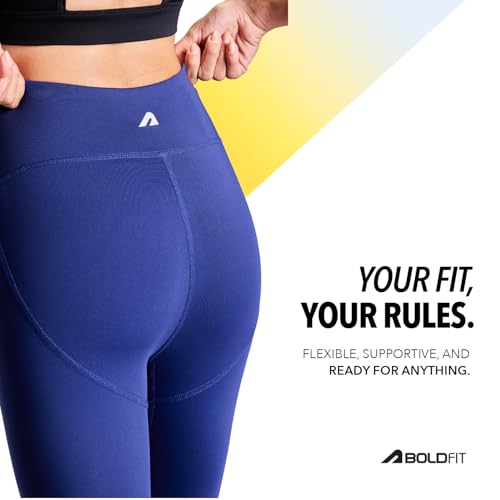 Image of Boldfit Limitless NYLOFLEX HIGH Rise Tights Gym Pants for Women Workout Breathable Tights for Woman Workout Activewear Leggings for Women Ankle Length Stretchable Pants for Woman Gym Lower