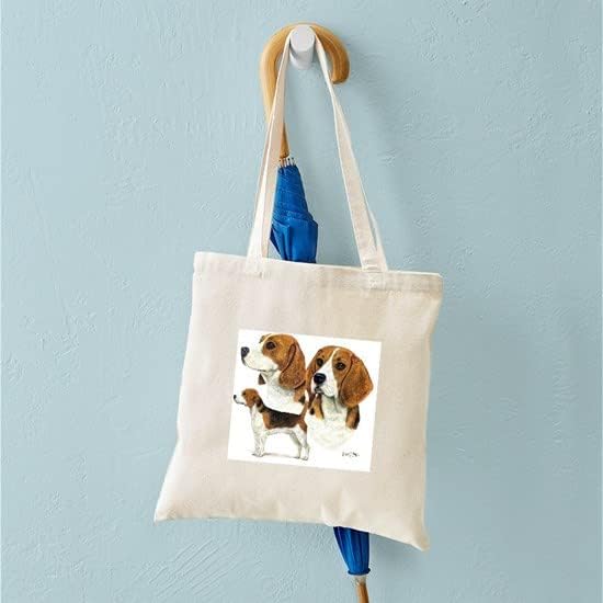Miniatura 4 de CafePress Beagle - Bolso de mano múltiple de lona natural bolsa de compras reutilizable