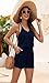 MISFAY Womens Summer Loose V Neck Spaghetti Strap Short Jumpsuit Rompers (M, Navy Blue)