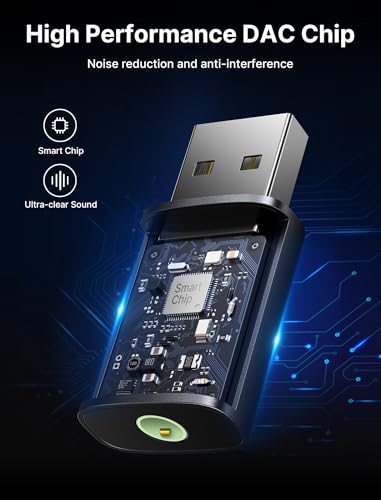 image for JSAUX 2 Pack USB to 3.5mm Jack Audio Adapter - External Stereo Sound C