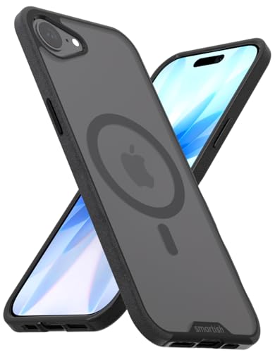 Image of Smartish iPhone 17e /16e MagSafe Clear Case - Gripmunk Magnetic Slim Case [Lightweight + Protective] Drop Tested Anti-Yellowing Thin Grip Clear Cover for Apple iPhone 17e /16e - Clearly Black