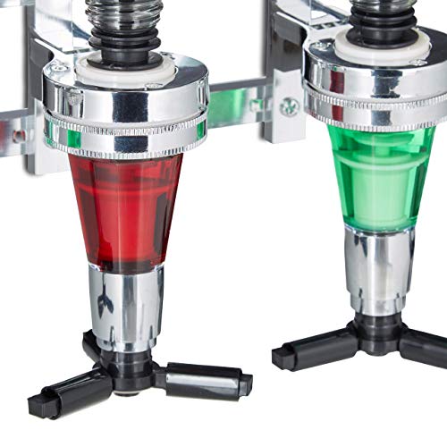 Relaxdays Flessenhouder Wand, H x B x D: 36 x 35,5 x 11 cm, Voor 4 Flessen Jenever, Limonade, Drankdispenser, Zilver - Image 4
