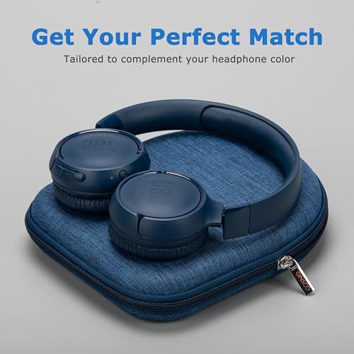 Image of Ginsco Case Compatible with JBL Tune 510BT /520BT /500BT /Junior 320, with Sony WH-CH520 /510, Ultra-Slim Hard Shell Headphone Case for On Ear Headphones (Blue)