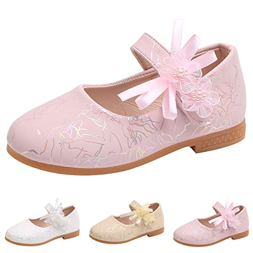 EnJoCho Girls Summer Spring Shoes Fashion Children Girls Casual Shoes Flat Bottom Lightweight Pearl Ribbon Flower Sandals2