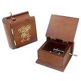 ROSIKING Wooden Book Music Box Hand Crank Antique Carved Jewelry Musical Boxes Christmas Birthday Va