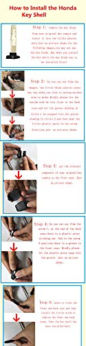 Horande Replacement Keyless Entry Key Fob Cover Fit for Honda 2003-2012 Accord CR-V Ridgeline Civic Remote Control Key 4 Buttons Replacement Car Key Shell Case Blank