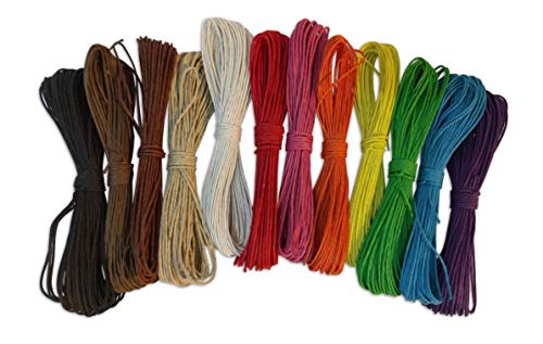Natural Hemp Colored String Colorful 12 Variety Pack; Beautiful Twine for Arts Crafts