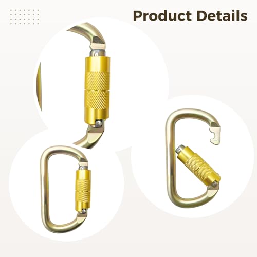 Mosquetón de montaña con seguro automático para escalada deportiva y rappel seguro 4