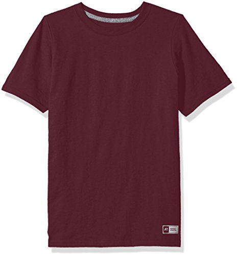 Russell Athletic Boys  Big Performance Cotton Short Sleeve T-Shirt, Maroon, Medium