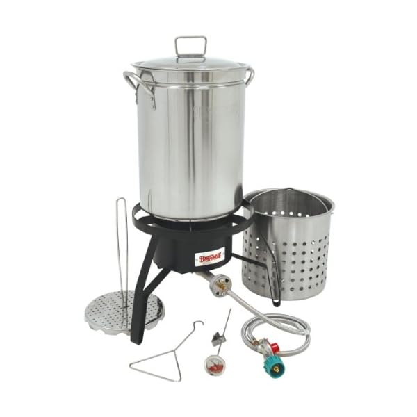 Bayou Classic Propane Turkey Fryer Kit - Burner and 32qt Stainless Steel Pot