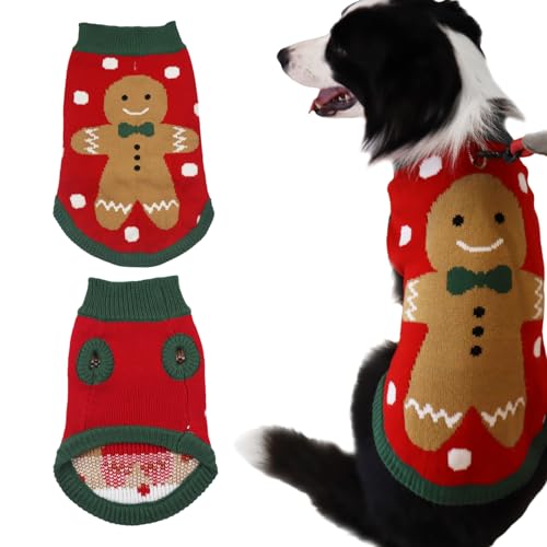 Dog Sweaters Pet Christmas Red Knitted Sweater...