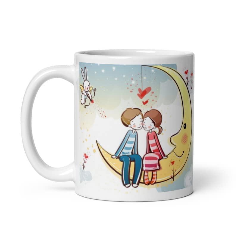 Image of Ceramic Printed Tea Coffee Mug, Love Quotes Cup, Best Gift for Wife, Husband, Girlfriend, Boyfriend, Anniversary, Valentines Day (Design-5)