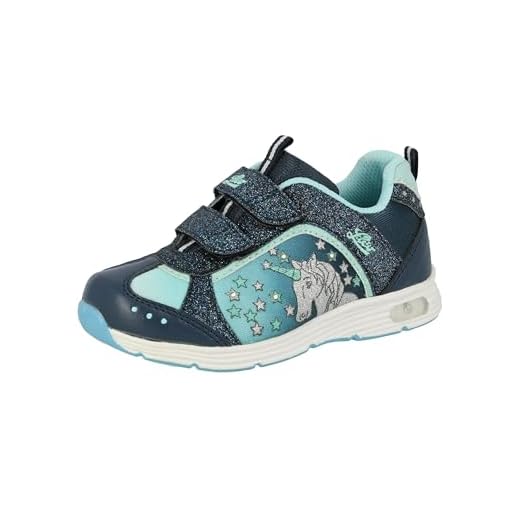 Lico Unicorn V Blinky Mädchen Sneaker, Marine/ Türkis, 33 EU
