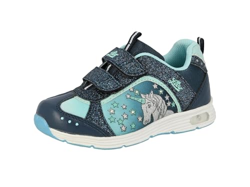 Lico Mädchen Unicorn V Blinky Sneaker, Marine Türkis, 34 EU