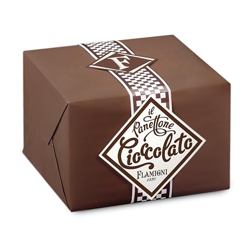 FLAMIGNI, Panettone Artigianale con Gocce di Cioccolato Fondente, Glassato con