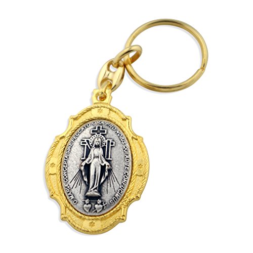 Vatican Imports Deluxe Gold Catholic Keychain (Divine Mercy/Immaculate Conception) #TOP1