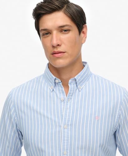 Superdry Para Hombre. M4011037A Camisa Classic Oxford Azul (L), Casual, AlgodóN, CláSico, Manga Larga - 3