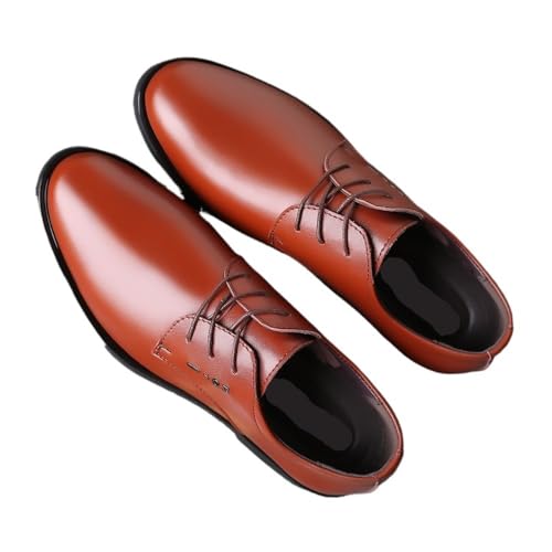 Leather Shoes Breathable Casual Business Leather Shoes Versatile Pointed lace-up Wedding Shoes Oxfords(Black,6.5)3