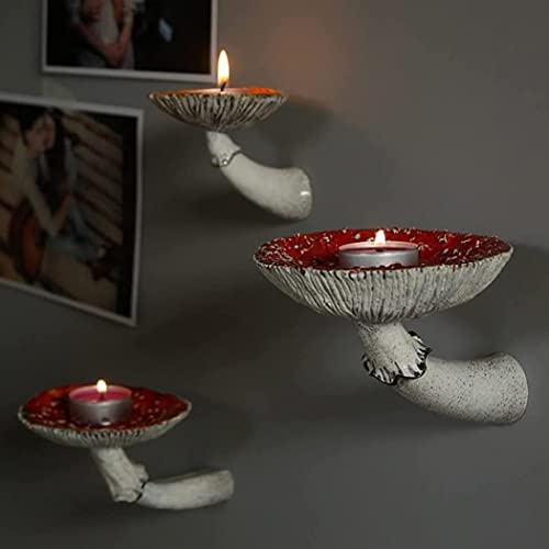 Nirelief Mushroom Hanging Shelf Mushroom Hanging Shelf Wall Floating Shelf Resin Storage Shelves Ornaments For Bedroom Living Room Bathroom L #TOP6
