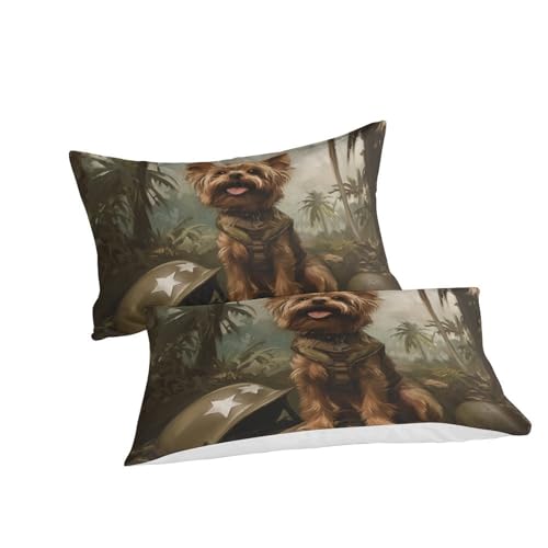 Housse de couette Yorkshire Terrier 3D Super King 260x220cm en microfibre avec 2 taies