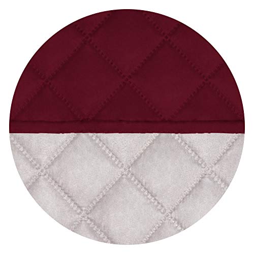 Image of PureFit Reversible Quilted Sofa Cover, Water Resistant Slipcover Furniture Protector, Washable Couch Cover with Non Slip and Elastic Straps for Kids, Pets (Loveseat, Red /Ivory)