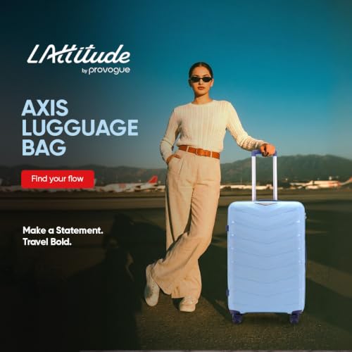 Image of Axis Medium Check-in Suitcase 65 cm 24 inch Polypropylene Hard Trolley, 8 Spinner Wheels, 3-Pocket Convipack, Dual-Tone Shell, Recessed Number Lock Sapphire Blue /Peacock Blue